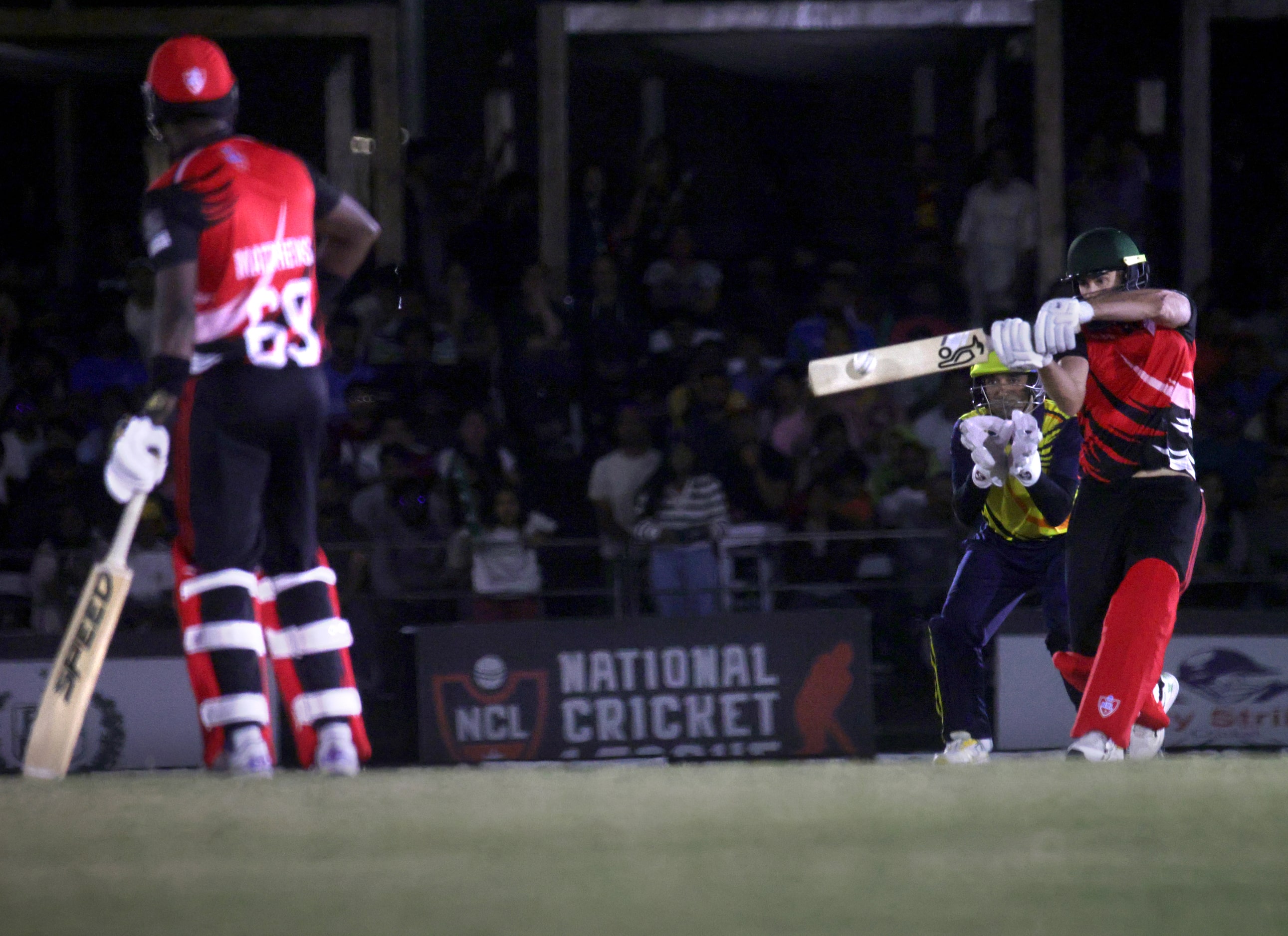 Atlanta player #42 Tom Bruce hits the ball as The Chicago Cricket Club plays against the...