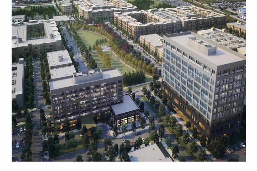 Frisco's 80-acre Railhead development on the Dallas North Tollway will include offices,...