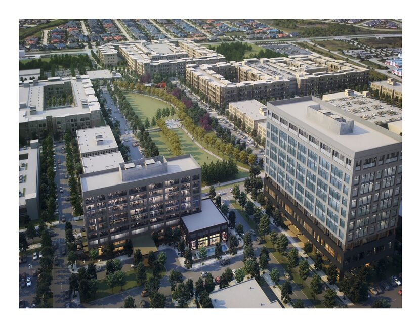 Frisco's 80-acre Railhead development on the Dallas North Tollway will include offices,...