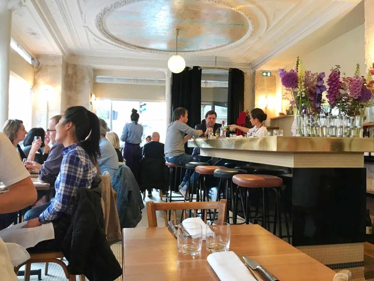 The dining room at Le Servan, a neo-bistro in Paris' 11th arrondissement