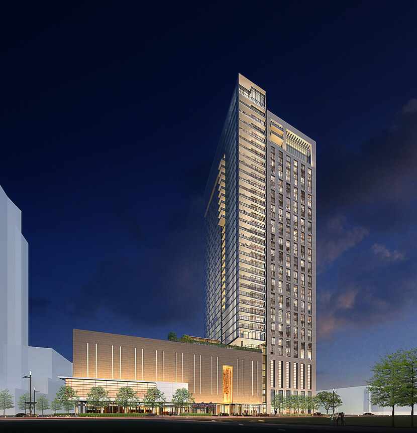 At 39 floors, The Victor apartment tower will be one of the tallest Dallas buildings outside...