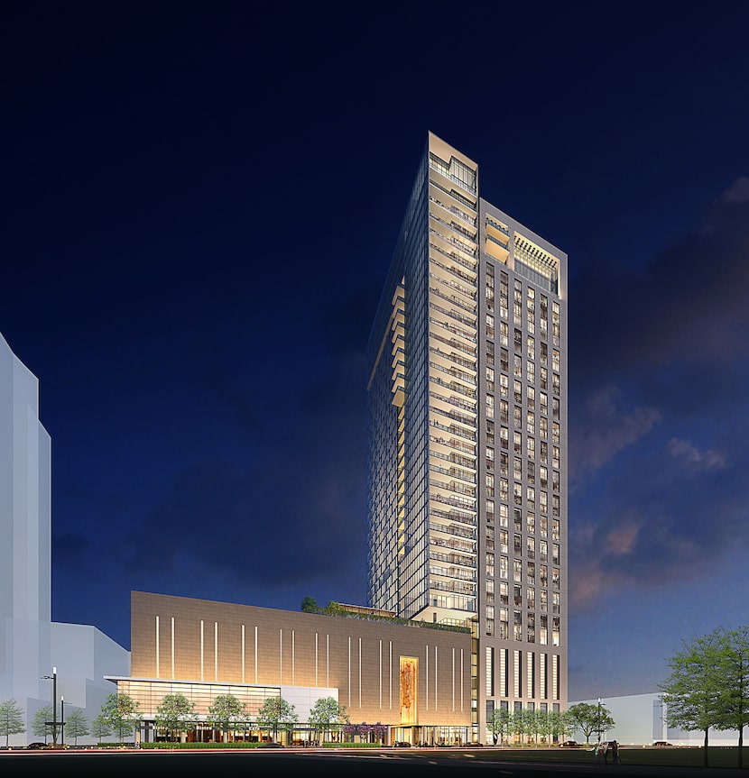 At 39 floors, The Victor apartment tower will be one of the tallest Dallas buildings outside...