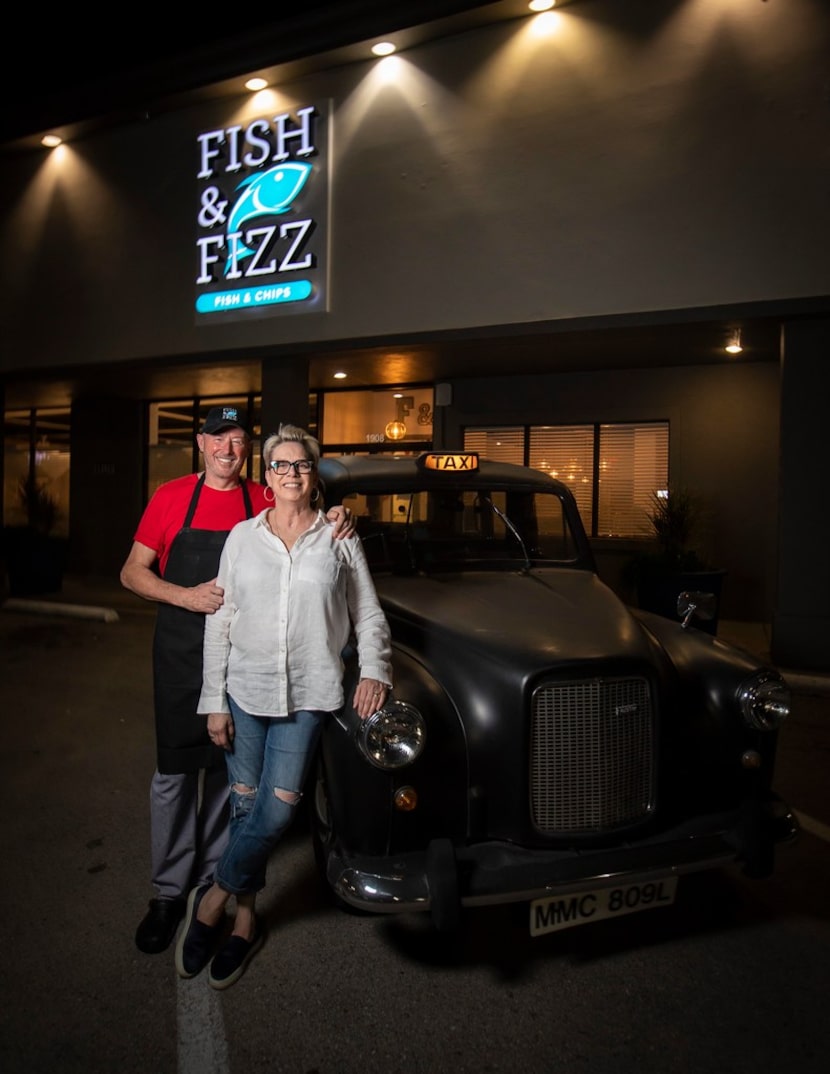 Nick Barclay (left), chef and owner, with his wife, Kelli Barclay, at Fish & Fizz.