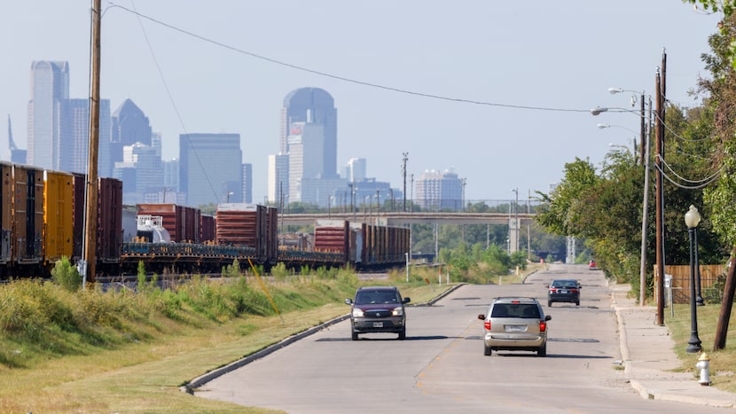 Cars along Carbondale Street near Union Pacific Railroad tracks in Joppa, last year. Joppa...