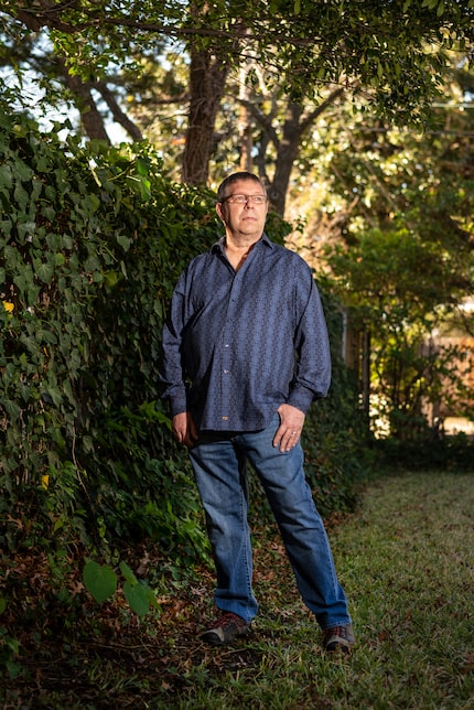 Scenic artist Robert Winn, 62, outside his home in Dallas, on  Dec. 10, 2020. Winn has...