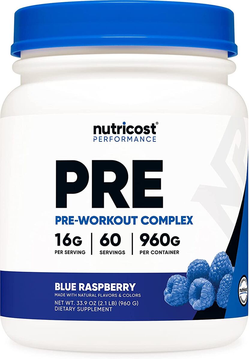 Nutricost Pre label on white bottle