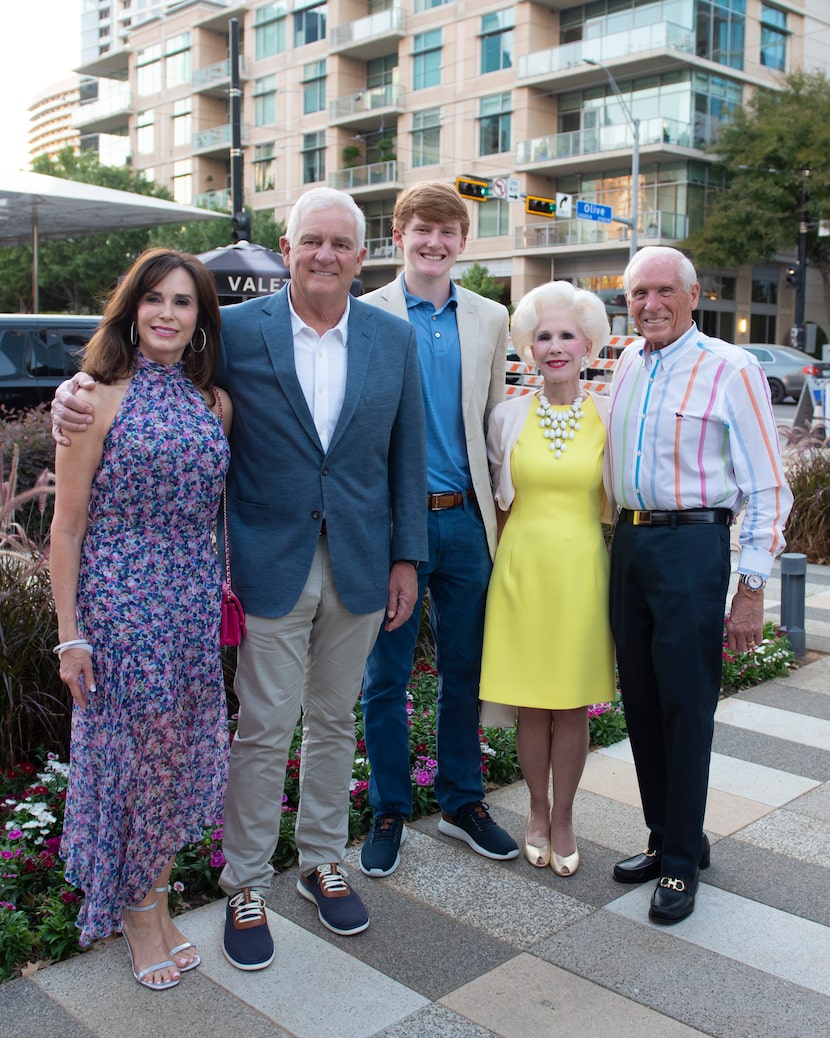 From left: Amy and Kelcy Warren, their son Klyde Warren, and Sheila and Jody Grant posed for...