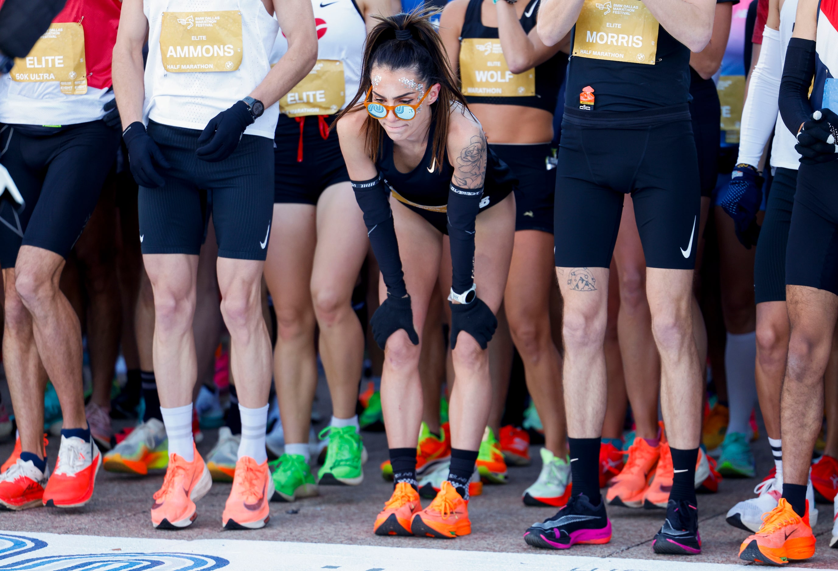 Runners wait to start during 2023 BMW Dallas Marathon on, Sunday, Dec. 10, in Dallas. 