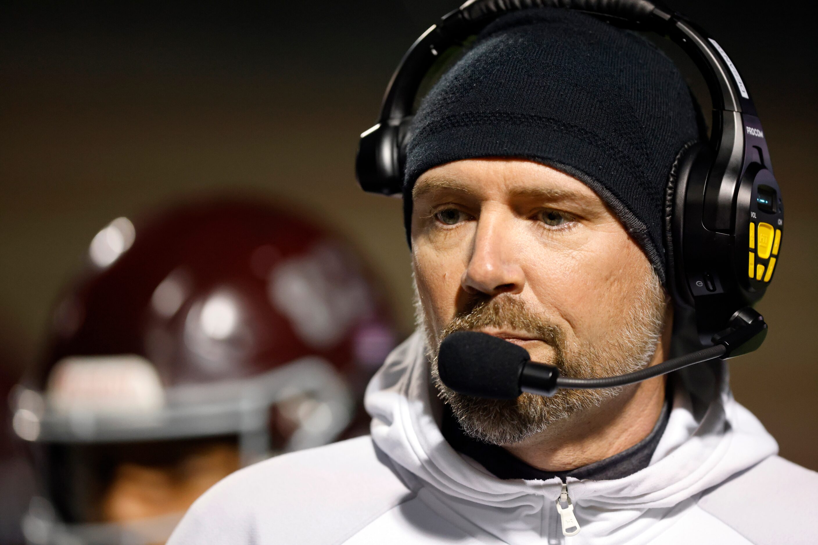 Mansfield Timberview head coach Robby DeSanto is pictured on the sideline during their Class...