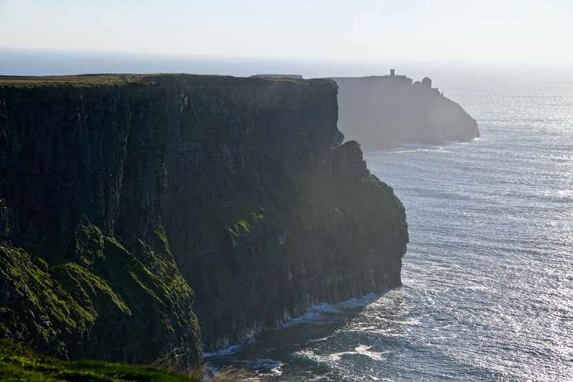 The views are breathtaking along the Cliffs of Moher, massive shale and sandstone cliffs...