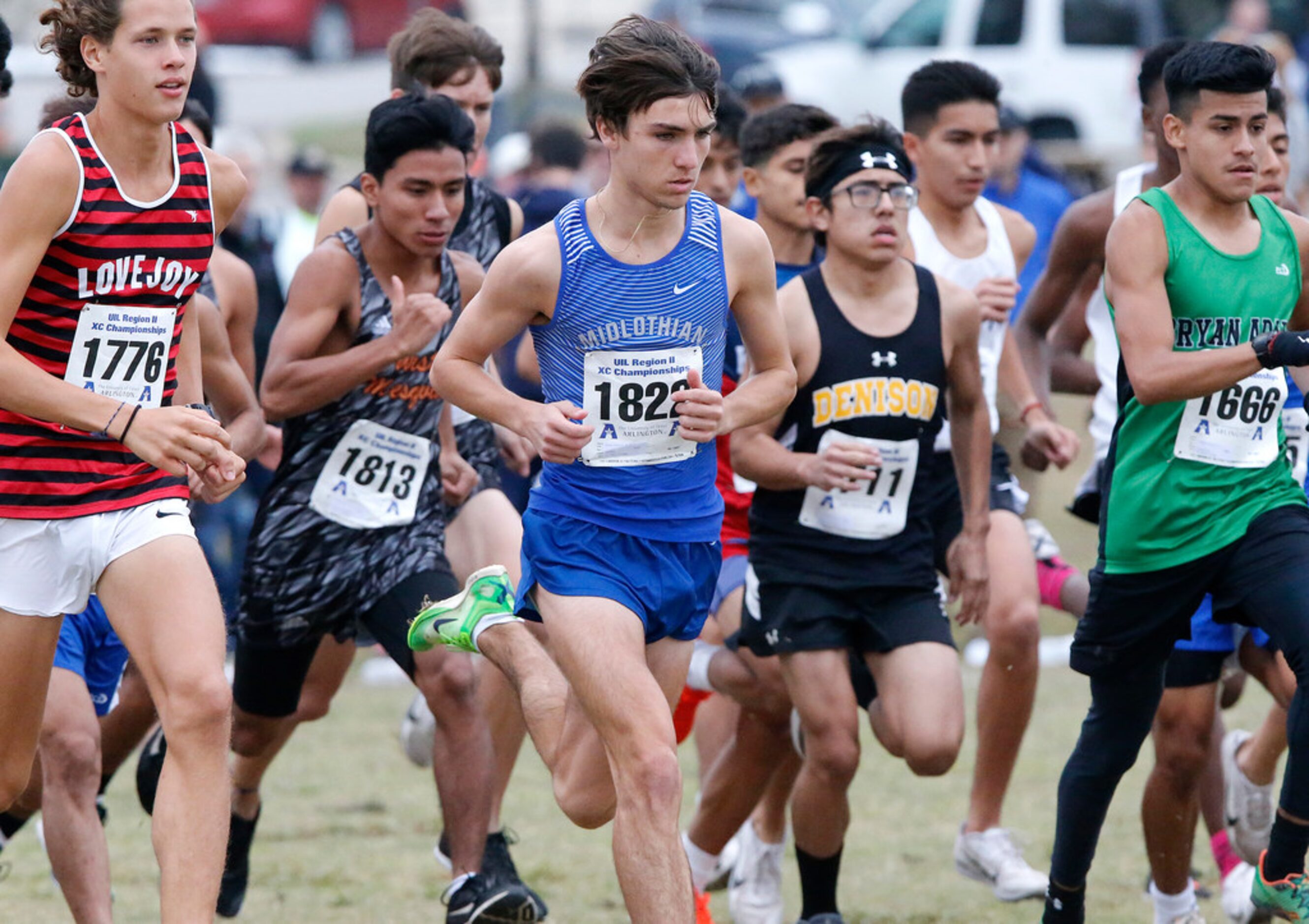 Midlothian High School's Tanner Henderson (1822) competes in the boys 5A division at the...