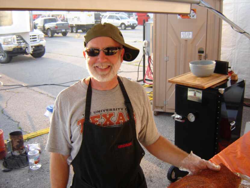 Steve Mayberry prepares meat at the 2008 Great American Barbecue in Kansas City. Qualifying...