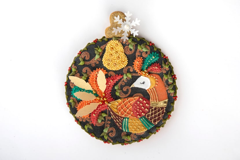 The First Day of Christmas Ornament (Partridge in a Pear Tree), made by Suzanne Whitbourne,...