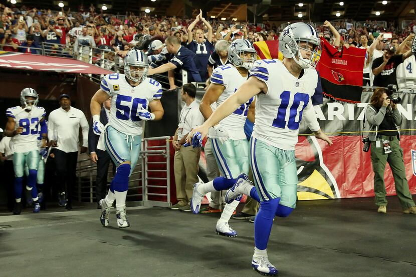 Dallas Cowboys wide receiver Ryan Switzer (10) enters the field before a National Football...