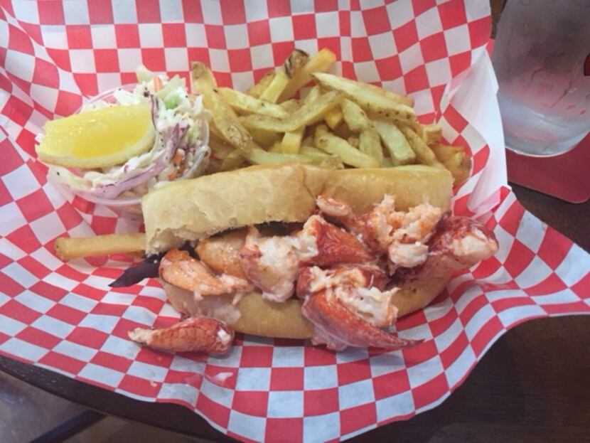 Lobster sandwich with fries from Lobster Cooker in Freeport, Maine