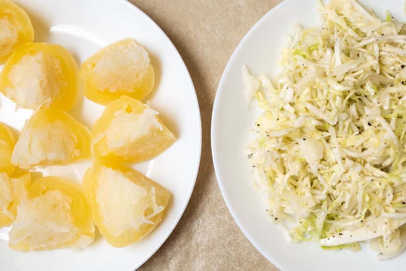 Pickled salad, left, and cabbage salad, from Eddie's EuroMart 