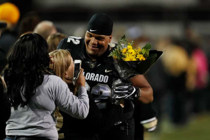 Colorado Buffaloes defensive end Jordan Carrell (92) in the first half of an NCAA college...