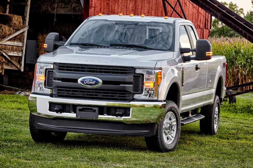 The 2017 Ford F-250 XLT Super Duty pickup truck is among hundreds of new vehicles on display...