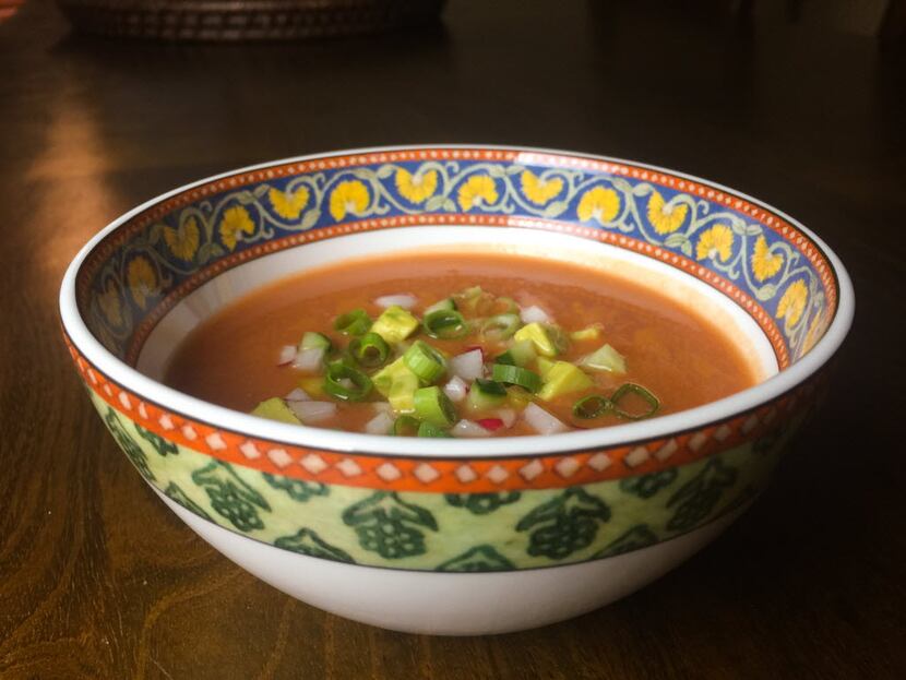 Gazpacho sevillano is easily made at home. Start with seriously ripe tomatoes.