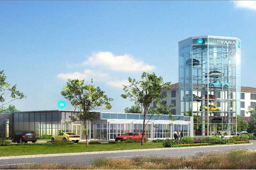 Arizona-based Carvana is building a seven-story auto sales tower on State Highway 121 just...