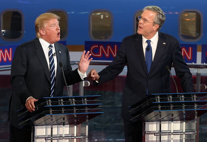Donald Trump and Jeb Bush argued during the GOP presidential debate at the Reagan Library...