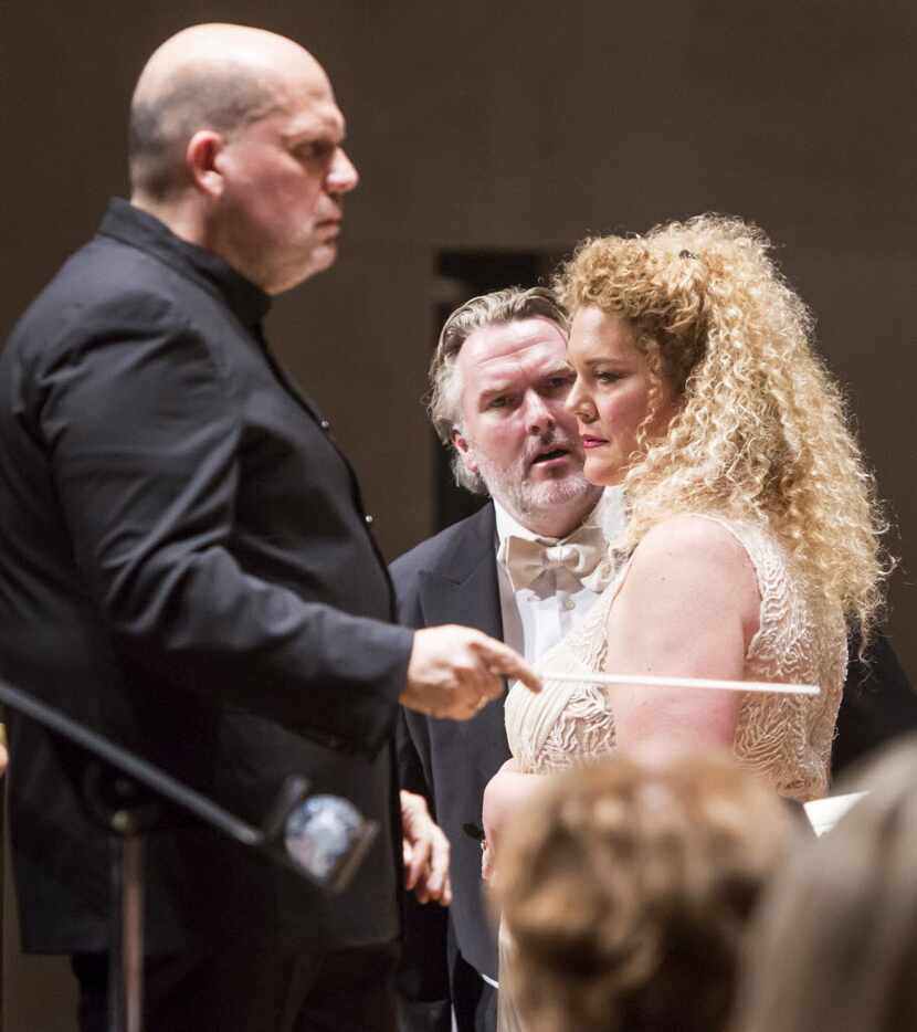 Jaap Van Zweden conducts with Simon O'Neill, tenor, and Michelle DeYoung, mezzo-soprano, at...