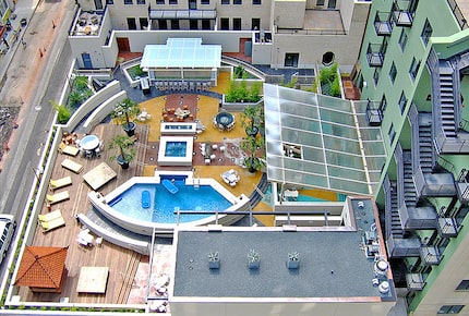 The Pool at Dallas Power and Light is a rooftop spot with views of downtown.