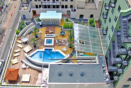 The Pool at Dallas Power and Light is a rooftop spot with views of downtown.