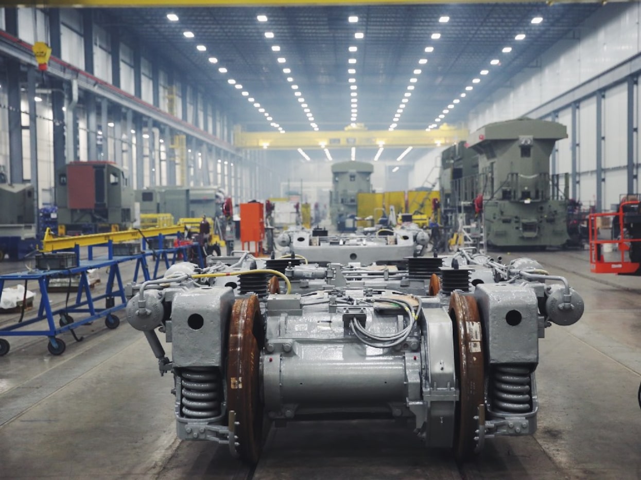 A view of the final assembly line at GE Manufacturing Solutions in Fort Worth.