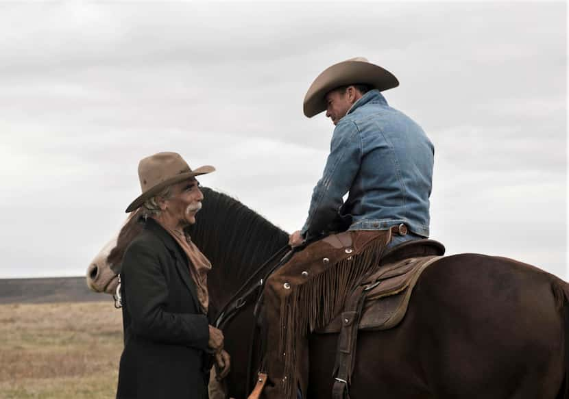 Sam Elliott, star of the TV series "1883," talks with Taylor Sheridan, the show's creator...