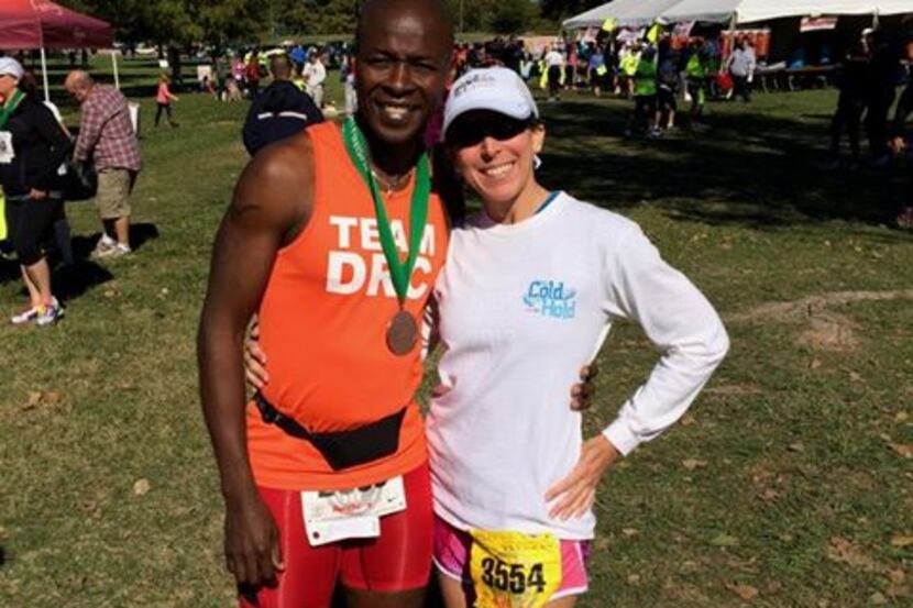 Mark Olateju did a great job pacing the 1:35 group. Here he is with Serena Lambiase (Mark...