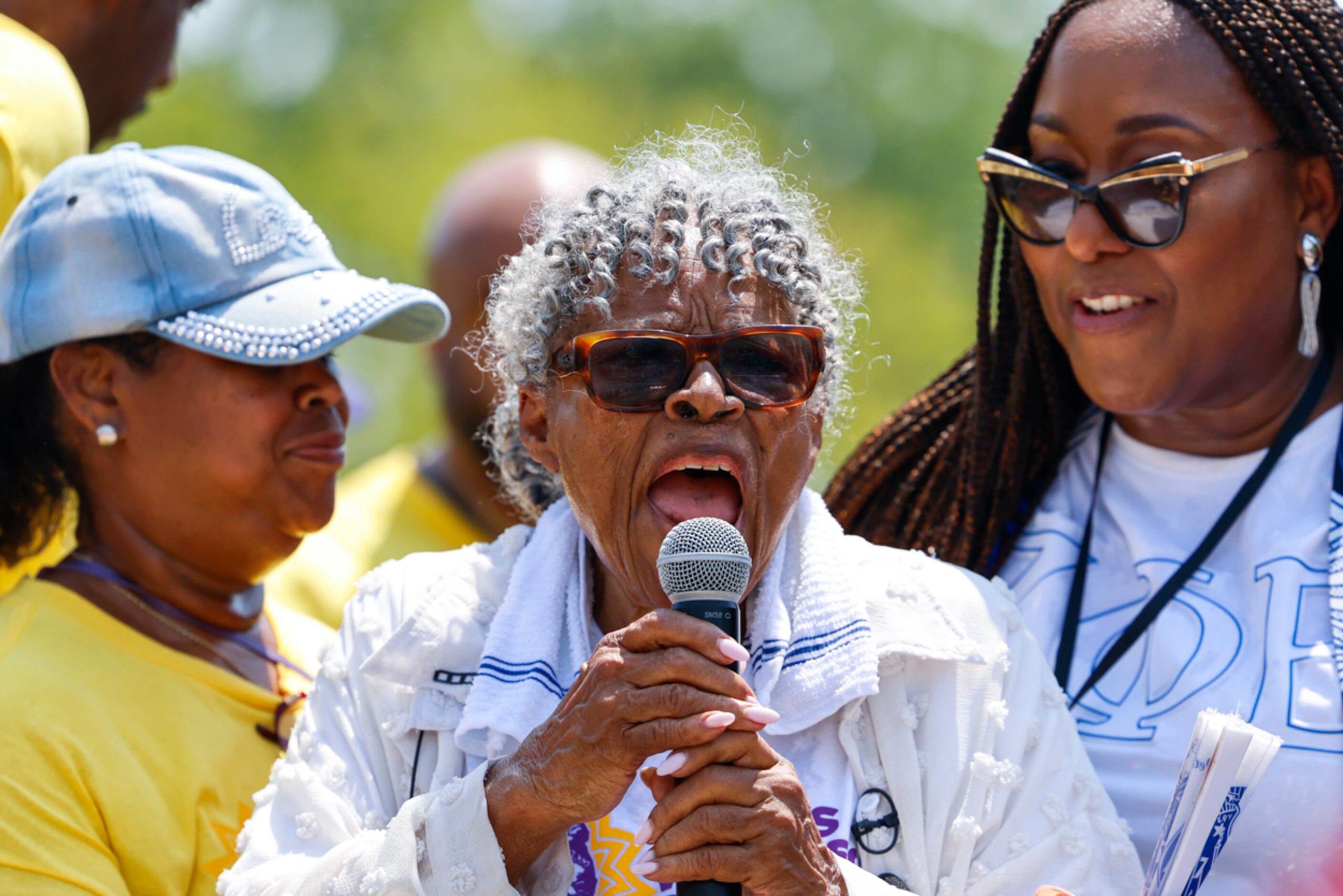 Grandmother of Juneteenth, Opal Lee addresses the crowd after Opal's Walk for Freedom on...