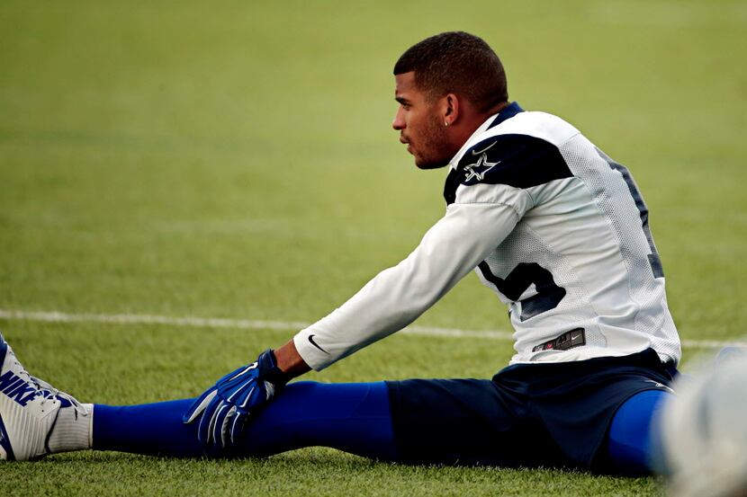 Dallas Cowboys wide receiver Devin Street stretches out during practice Friday, November 7,...