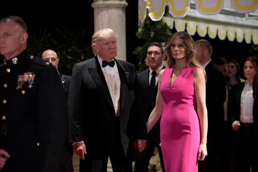 President Donald Trump and first lady Melania Trump arrived for the 60th annual Red Cross...