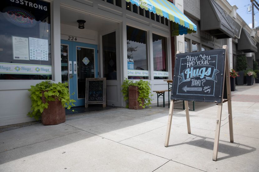 Hugs Café is a popular lunch spot just off the historic square in McKinney.