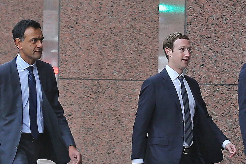 Facebook CEO Mark Zuckerberg arrives Tuesday morning at the Earl Cabell Federal Building...