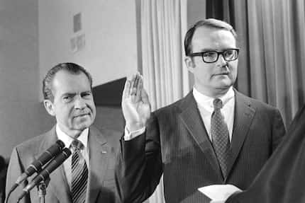 In this Dec. 4, 1970, file photo William D. Ruckelshaus is sworn in as administrator of the...