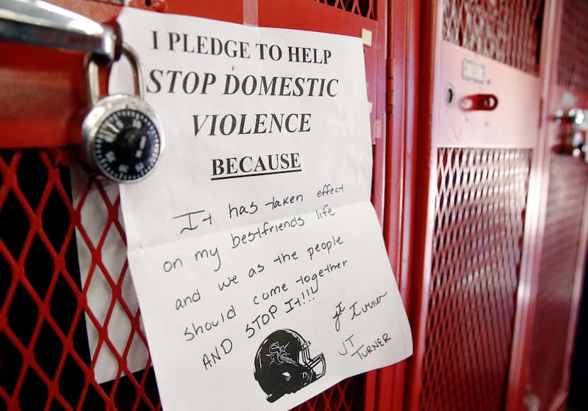 South Garland's Jaquarion "JT," Turner's pledge against domestic violence on his football...