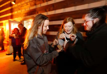 UNT students Alyssa McDowell, Kenzie Deaton and Savannah Pullin taste some of the flavors...