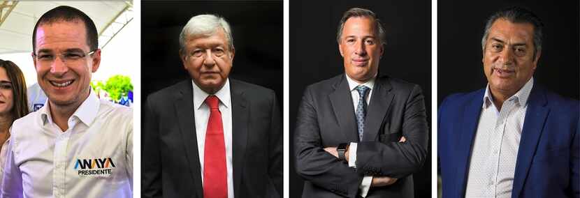 Recent pictures of Mexico's presidential candidates, left to right: Ricardo Anaya for the...