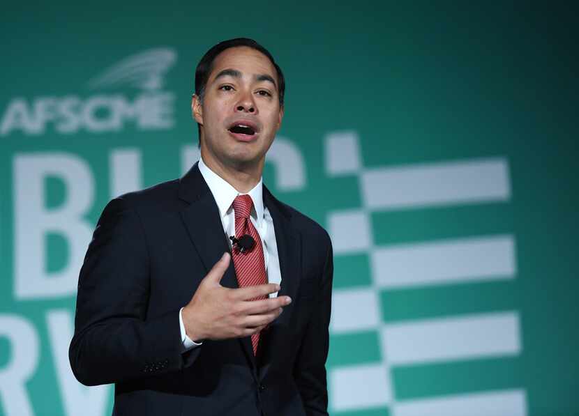 Democratic presidential candidate Julian Castro speaks during the 2020 Public Service Forum...