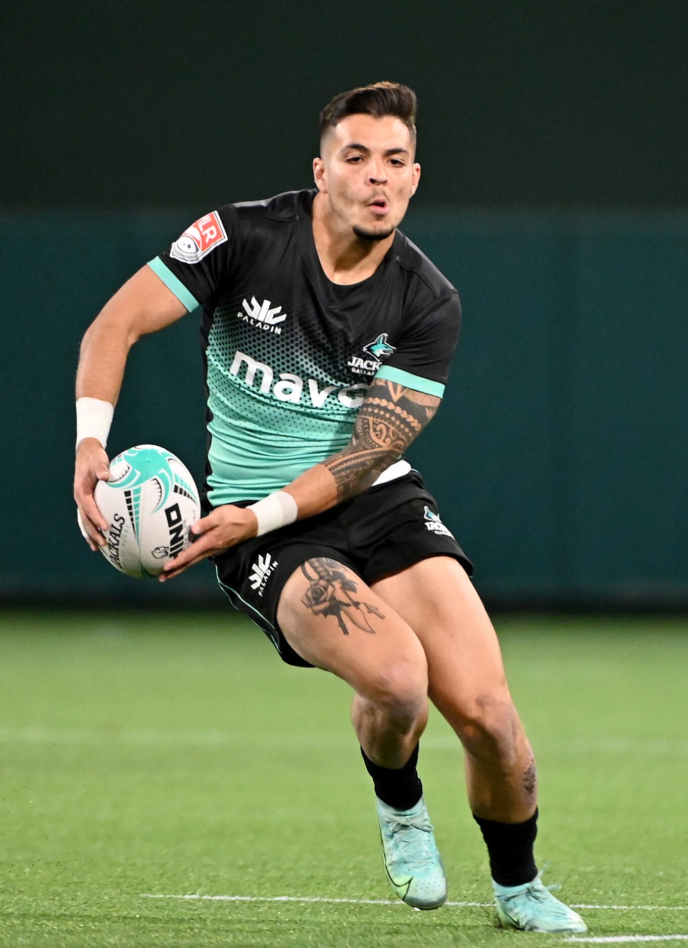 Dallas’ Eric Naposki looks for running room during a Major League Rugby match between the...