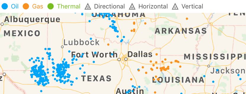 Working rigs in Texas and neighboring states are shown in the Baker Hughes rig count app on...
