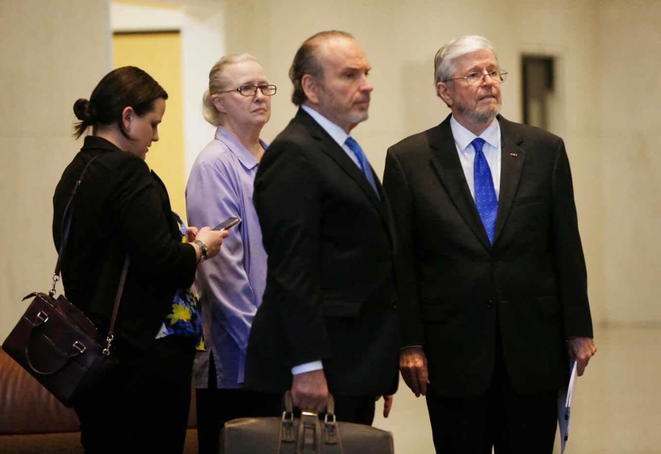 Former Dallas County Schools board president Larry Duncan (far right) stood with his...