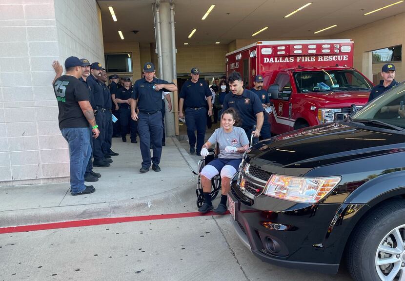 Dallas Fire-Rescue Officer Pauline Perez was released from Parkland Memorial Hospital on...
