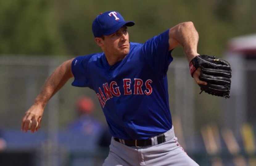 Texas Rangers Spring Training ---  Texas Rangers pitcher (#59) Jeff Zimmerman  pitches...