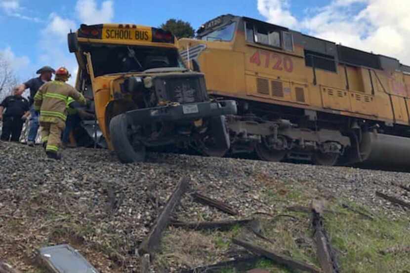 One student was killed and another was injured Friday when a train collided with a school...