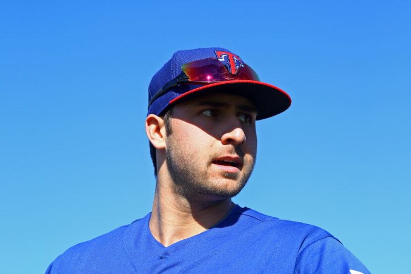 Feb 17, 2014; Surprise, AZ, USA; Texas Rangers third baseman Joey Gallo during team practice...