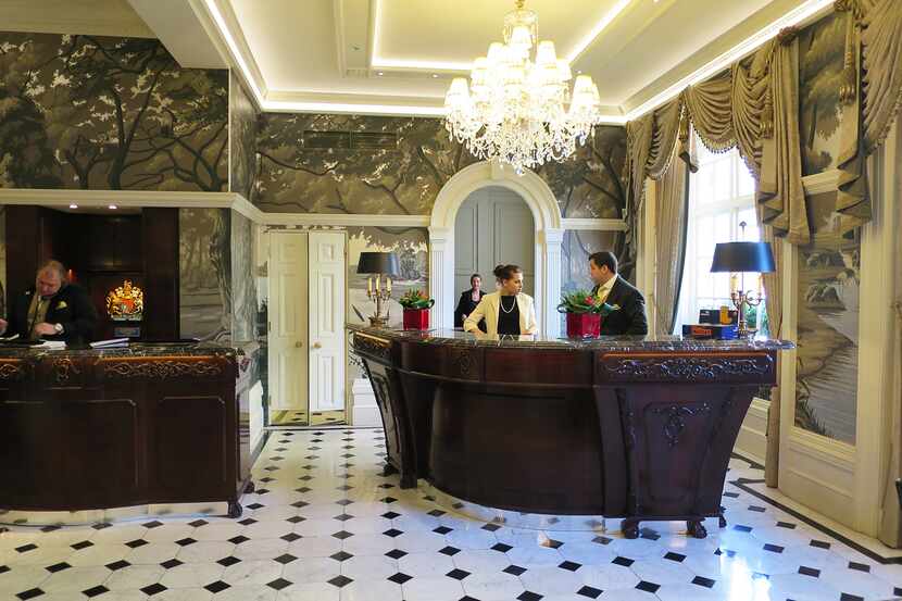Main reception area at the historic Goring hotel.