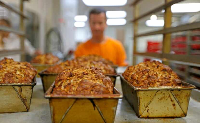 Freshly baked apple cinnamon walnut bread before icing